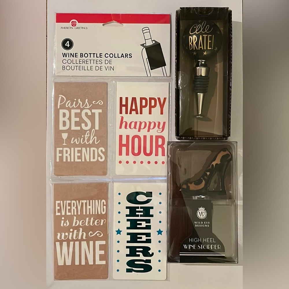 Wine collars and 2 stoppers